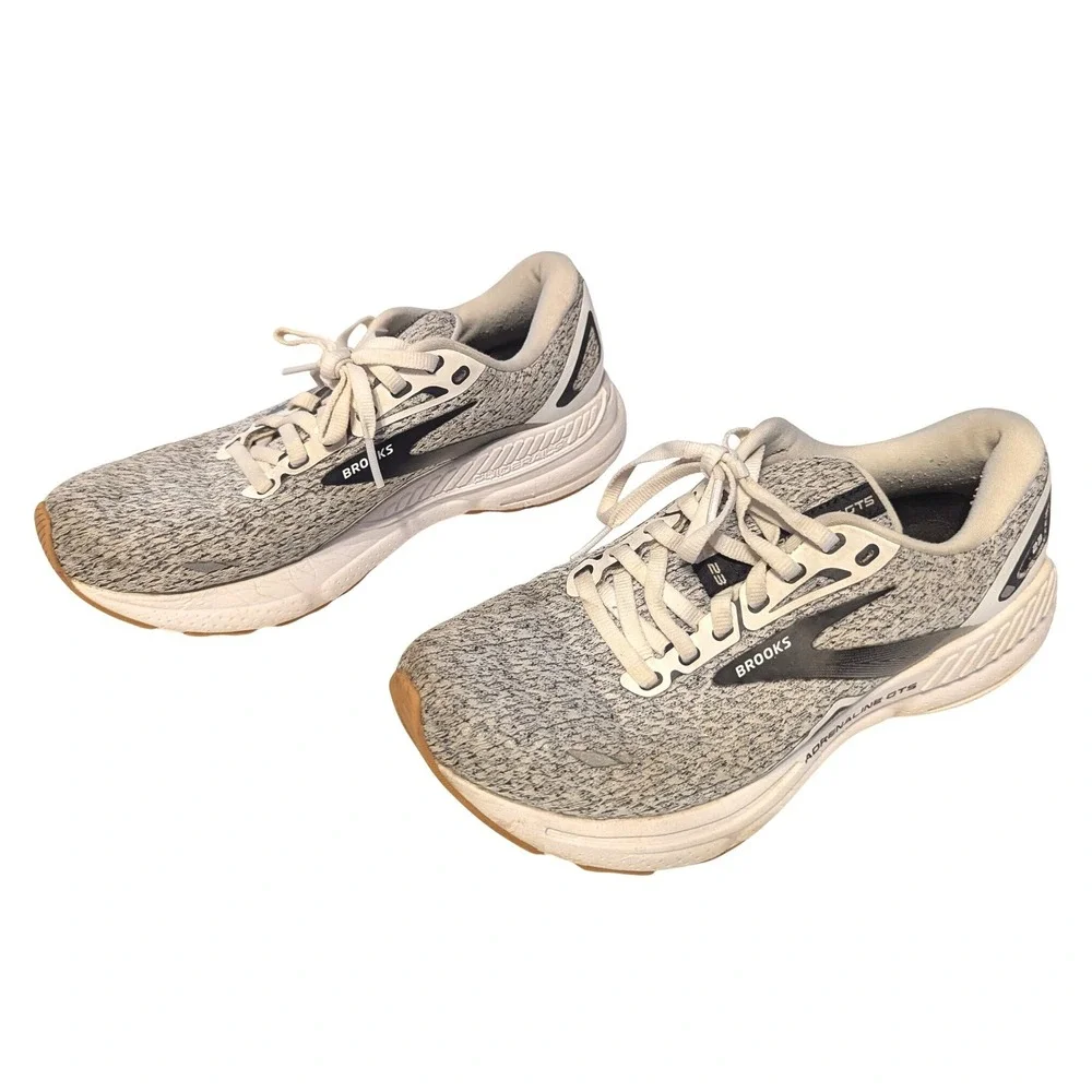 Brooks Adrenaline GTS 23 Grey White Running Shoes 1203811B112 Womens 7.5 Medium